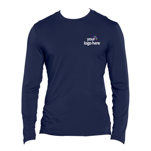 Long Sleeve Underscrub Round Neck T-Shirt Navy Blue